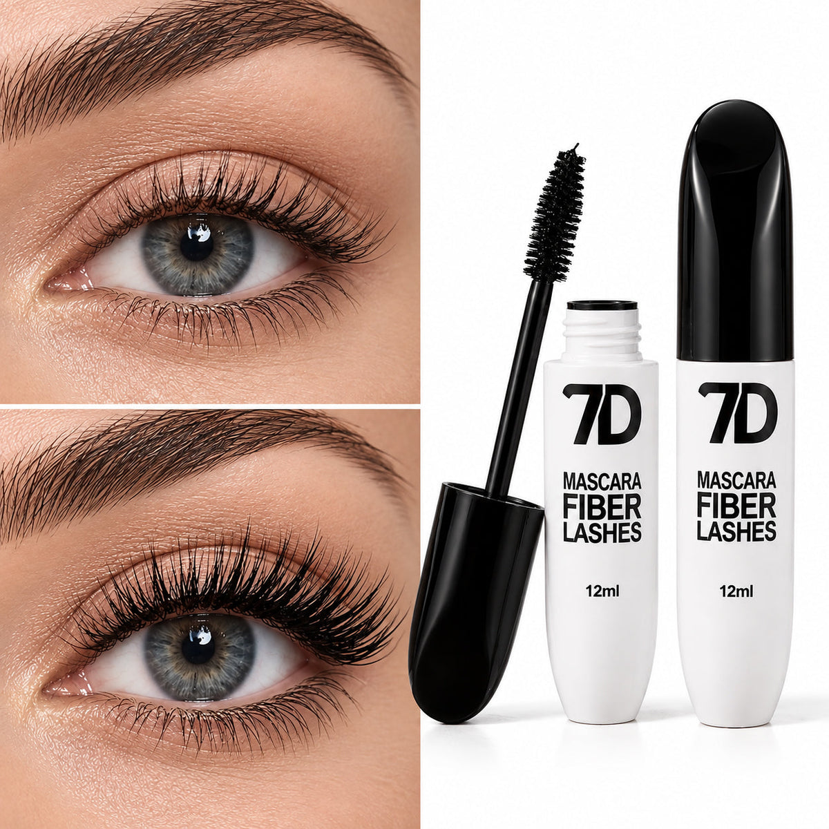 Black — 7D Silk Fiber Black Lengthening Mascara - Adult Beauty Makeup✨