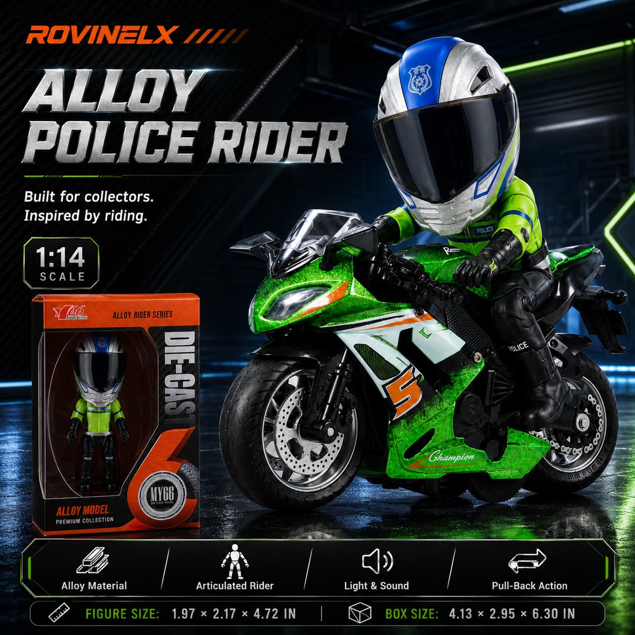 🔥New 2026🏍️ Mini Motorcycle Helmet Rider 🔥 Transforming Alloy Figure – Gift for Motorcycle Lovers