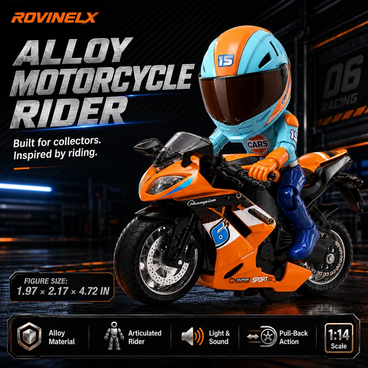 🔥New 2026🏍️ Mini Motorcycle Helmet Rider 🔥 Transforming Alloy Figure – Gift for Motorcycle Lovers