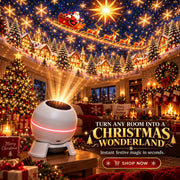 Christmas projection night light and festive room scene