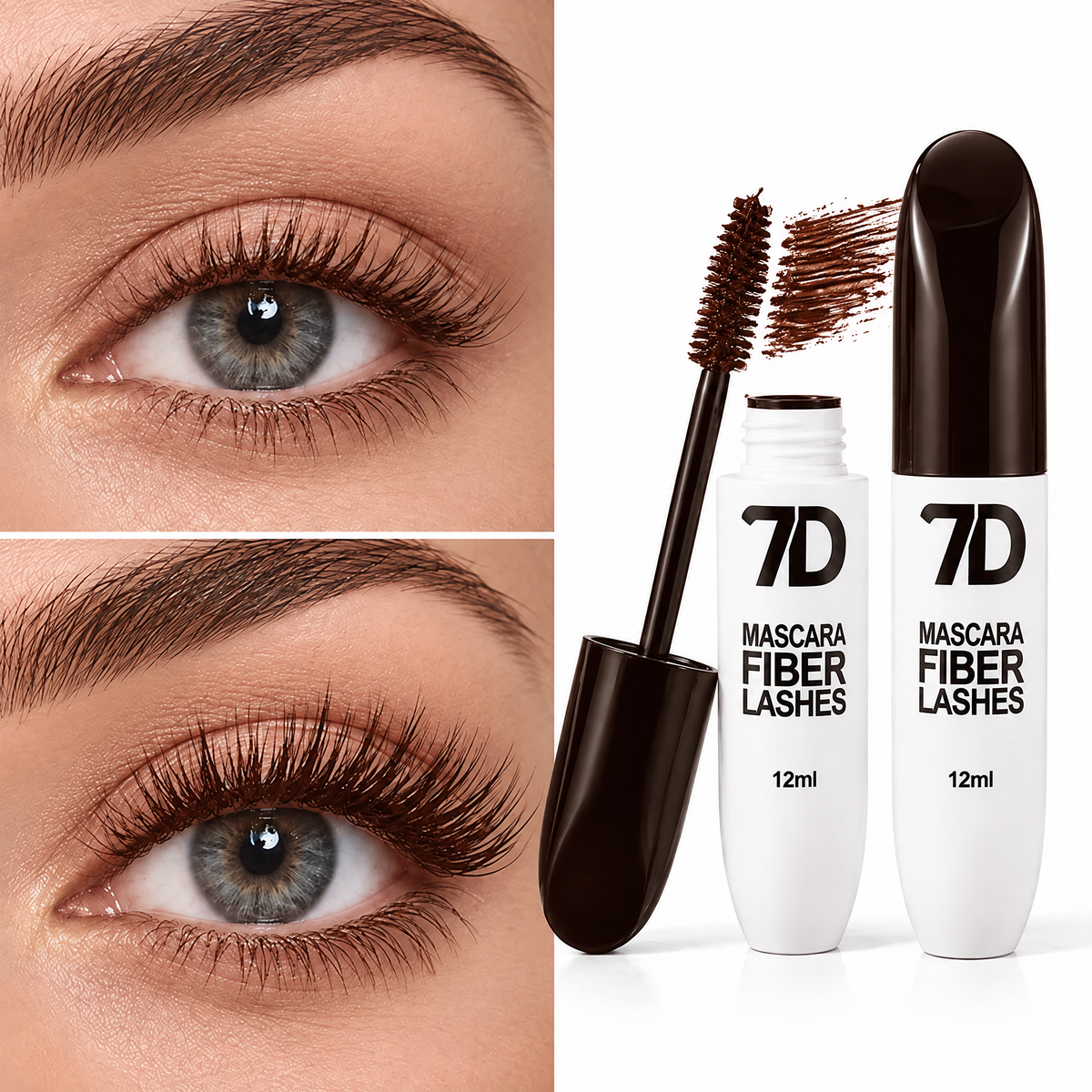 Dark Brown — 7D Silk Fiber Black Lengthening Mascara - Adult Beauty Makeup✨
