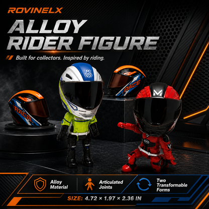 🔥New 2026🏍️ Mini Motorcycle Helmet Rider 🔥 Transforming Alloy Figure – Gift for Motorcycle Lovers