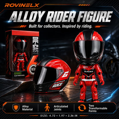 🔥New 2026🏍️ Mini Motorcycle Helmet Rider 🔥 Transforming Alloy Figure – Gift for Motorcycle Lovers