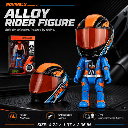 🔥New 2026🏍️ Mini Motorcycle Helmet Rider 🔥 Transforming Alloy Figure – Gift for Motorcycle Lovers