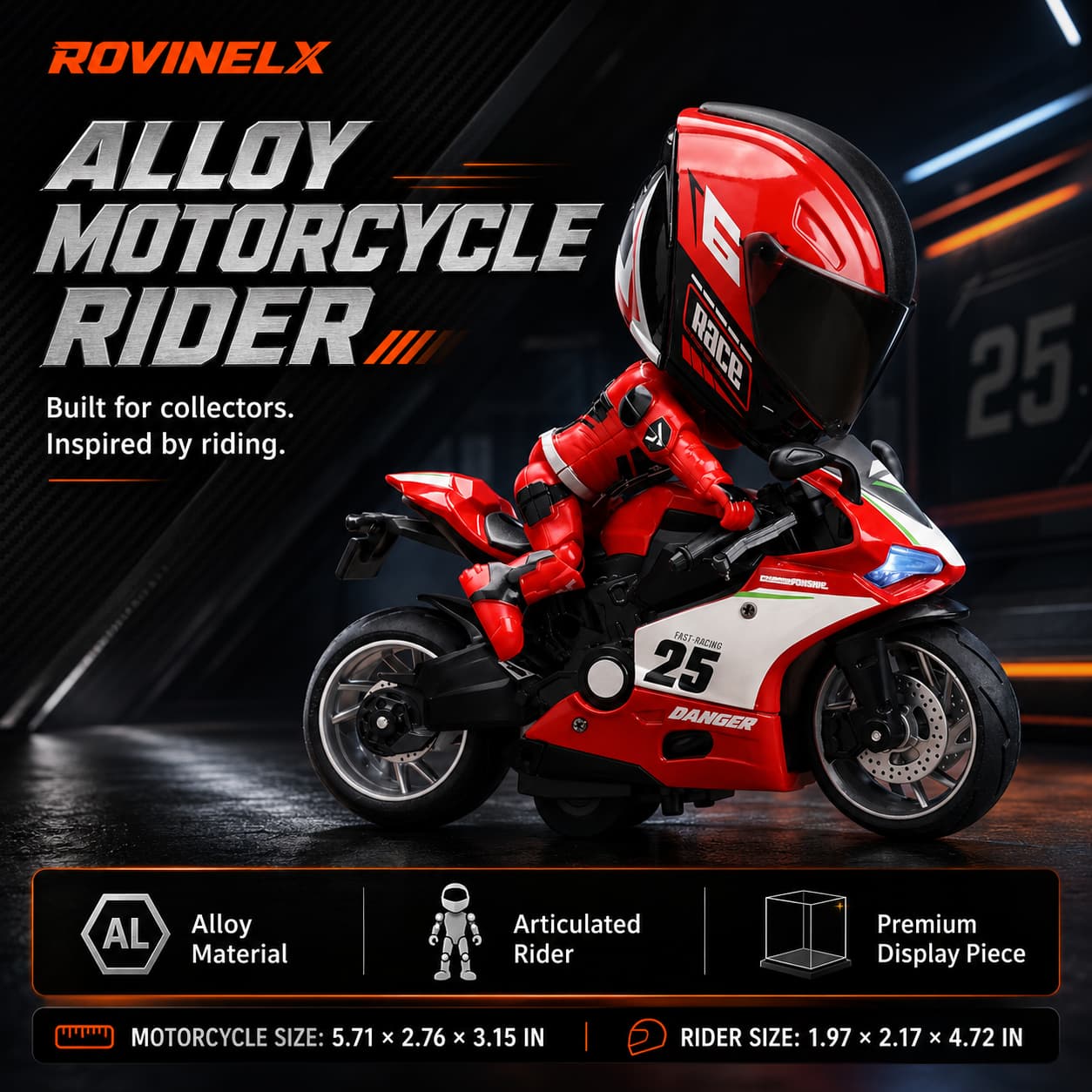🔥New 2026🏍️ Mini Motorcycle Helmet Rider 🔥 Transforming Alloy Figure – Gift for Motorcycle Lovers