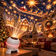 Christmas projection in a living room