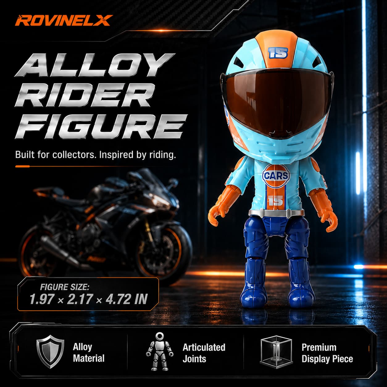 🔥New 2026🏍️ Mini Motorcycle Helmet Rider 🔥 Transforming Alloy Figure – Gift for Motorcycle Lovers