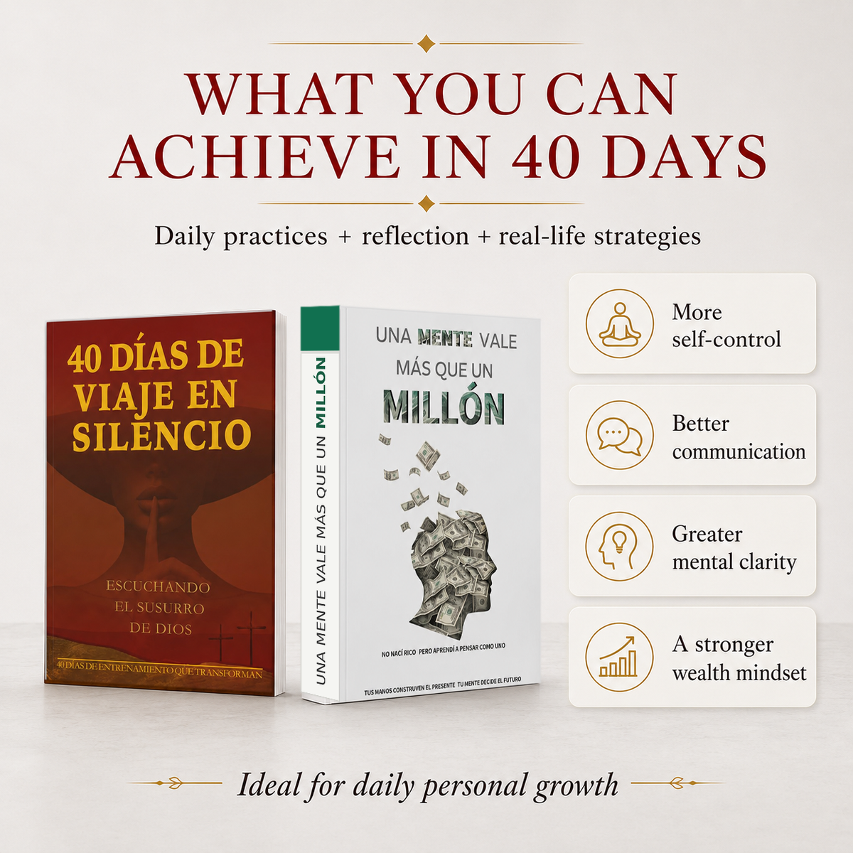 Pack de Libros de Crecimiento Personal de 40 Días – Silencio, Mentalidad y Abundancia-V — image 7