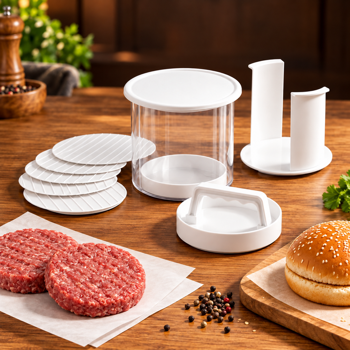 Burger press for homemade patties