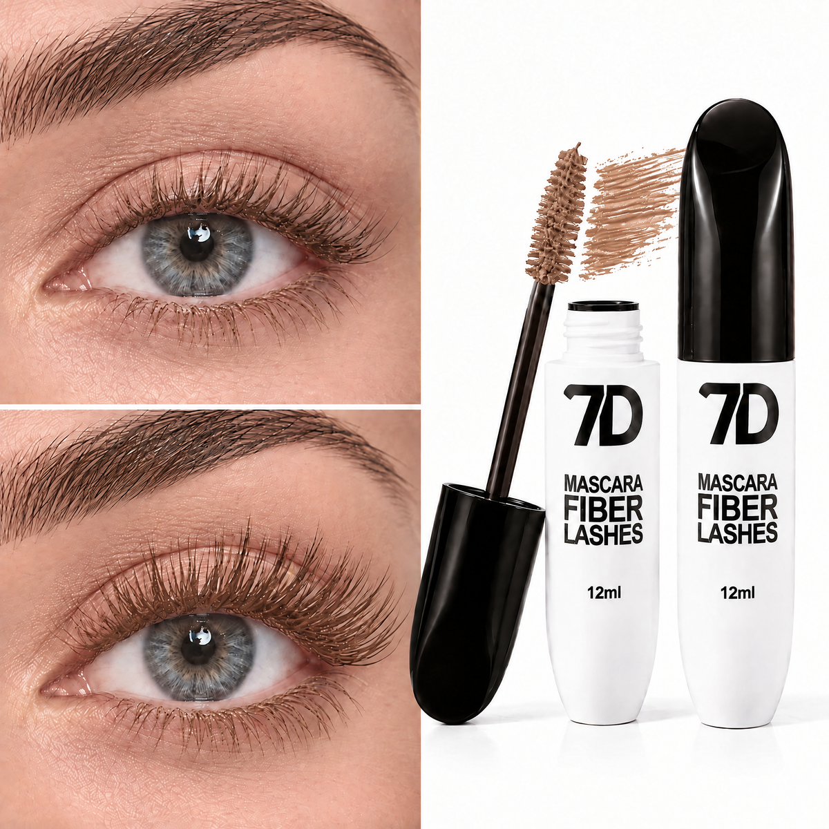 Brown — 7D Silk Fiber Black Lengthening Mascara - Adult Beauty Makeup✨