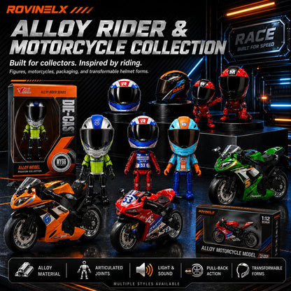🔥New 2026🏍️ Mini Motorcycle Helmet Rider 🔥 Transforming Alloy Figure – Gift for Motorcycle Lovers