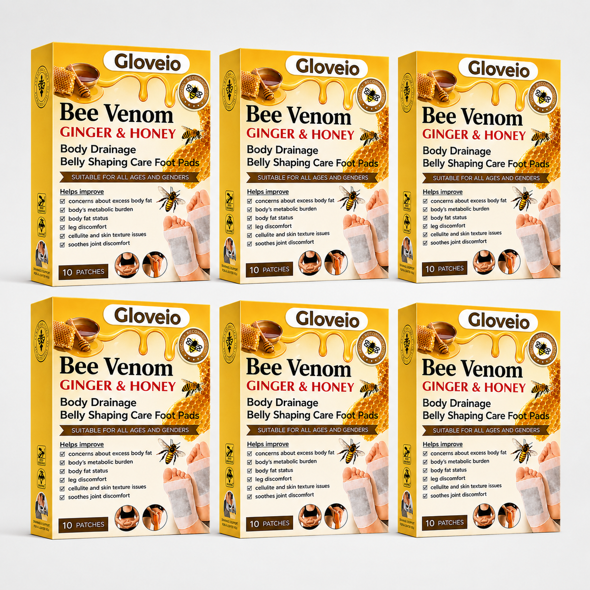🔥Last Day 79% OFF! 🌿Gloveio™ Bee Venom Foot Patches (Set of 10)